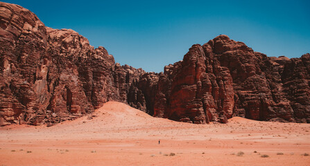 Fototapeta premium Desert with mountains in background. An image from Tabuk, Saudi Arabia.