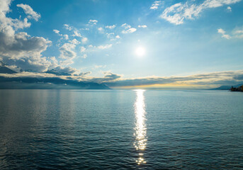 Beautiful Lake Leman on a sunny day - travel photography