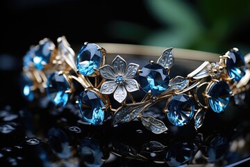 A captivating macro shot showcasing the intricate craftsmanship of fine jewelry.