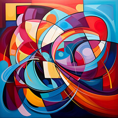 Beautiful Multicoloured Abstract Art Brilliant Colours Flowing Design