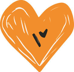 hand sketched vector heart illustration, hand drawn doodle of heart, valentine love