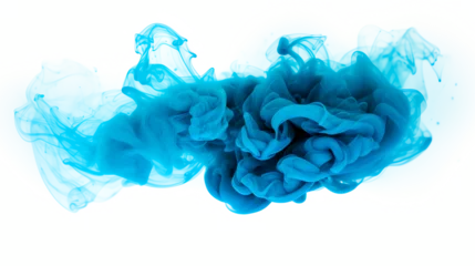 Fototapeten Transparent cyan blue smoke cloud isolated - Generative AI © mr_marcom