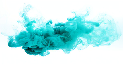Transparent aquamarine light blue smoke cloud isolated - Generative AI	