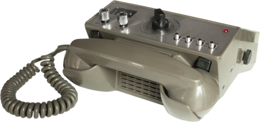 Telephone handset on a two way radio