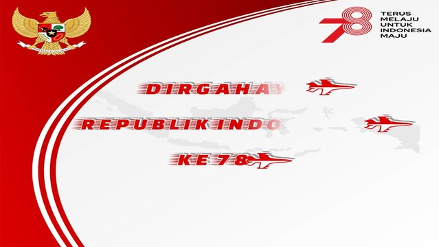 Happy 78th independence day of Indonesia with Indonesia flag background fighter jet effect