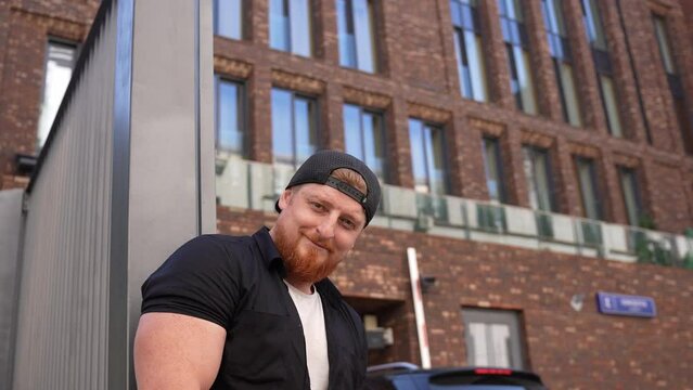 Red-bearded muscular guy super sex
