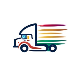 Moving truck logo generative AI.