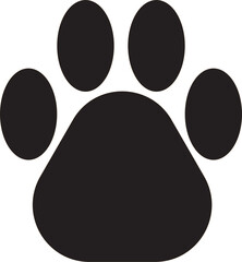 simple and black and white pet footprint icon
