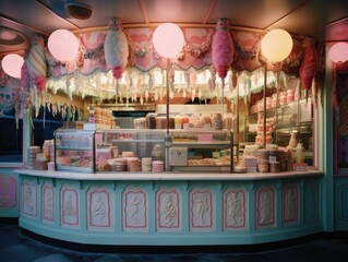 A candy shop filled with lots of donuts and pastries. Generative AI.