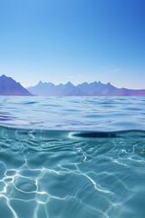 Violet ocean hills, minimalist fine art photography. AI generative