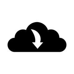 Cloud download icon isolate on white background
