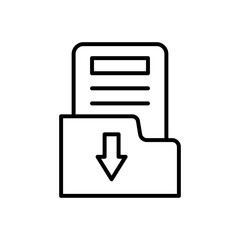 Download file icon. File document symbol button - document arrow isolate on white background