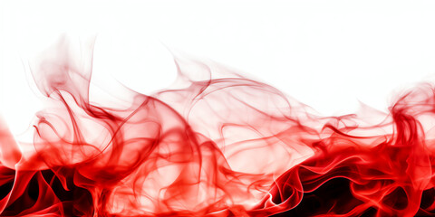 Abstract red smoke flames transparent texture - Generative AI - obrazy, fototapety, plakaty