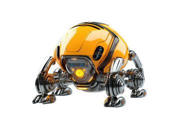 a macro photograph of a glowing futuristic nanobot, abstract shape isolated on a transparent background, generative ai