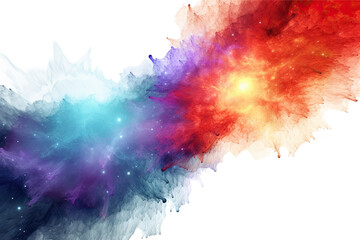 a view of a vibrant nebula supernova, abstract shape isolated on a transparent background, generative ai