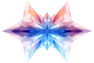 fractal shard crystals refracting into kaleidoscope, abstract shape isolated on a transparent background, generative ai