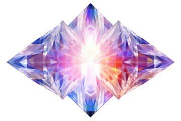 Fototapeta na wymiar fractal shard crystals refracting into kaleidoscope , abstract shape isolated on a transparent background, generative ai