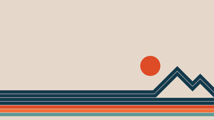 Retro Lines Background in Mountain shape