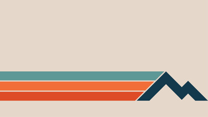 Retro Lines Background in Mountain shape