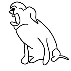 Hand Drawn Cute Dogs Doodles Set 