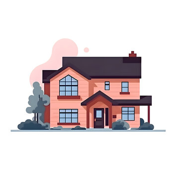 Vector illustration of a country house in flat style. Country house in flat style.