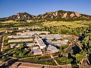 Drone Shot of the Boulder Flatirons © Aaron
