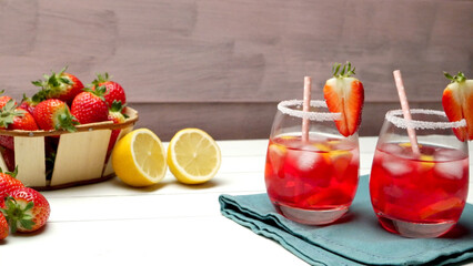 Cold strawberry drink