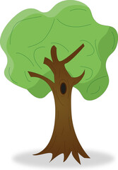 Green tree vector icon isolated on transparent background, Tree logo concept