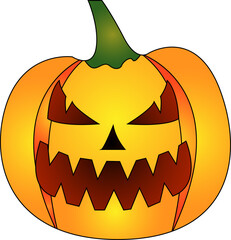 Halloween pumpkin. Realistic Halloween pumpkin with scary smile.