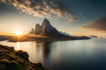 sunrise over the lake