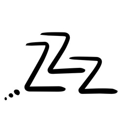 Zzz Zzz Bed Snoring Sleep Icon And Nap Z Sound Vector Symbol 