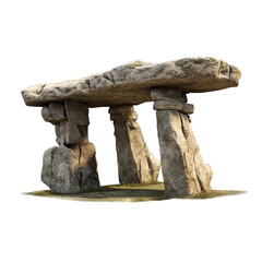 Dolmen ancient structure. isolated object, transparent background