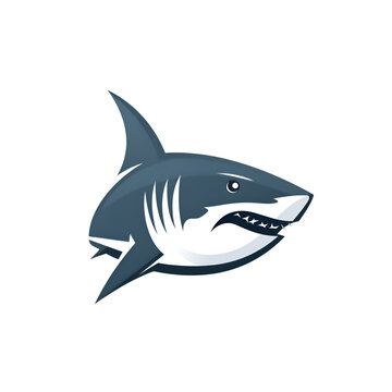 Shark icon. Vector illustration in flat style on white background.