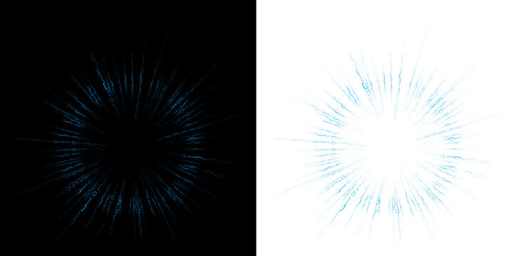 binnary bit glow blue circle hud holographic