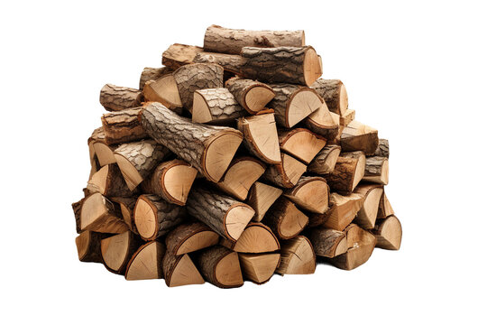 Firewood stack. isolated object, transparent background