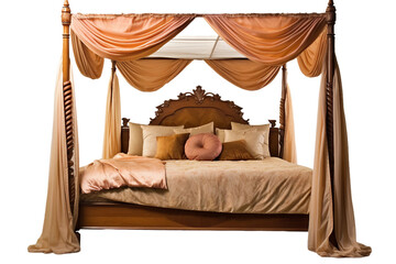 Four-poster bed . isolated object, transparent background