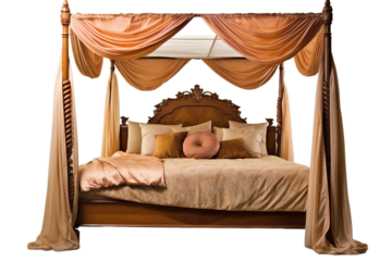 Four-poster bed . isolated object, transparent background