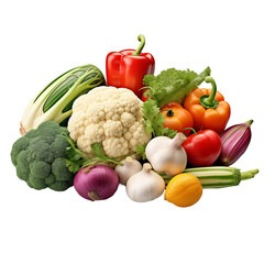 Fresh vegetables. isolated object, transparent background