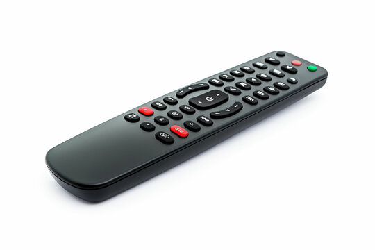 Remote control, a device used for operating electronic equipment wirelessly, isolated on a white backgroundUp