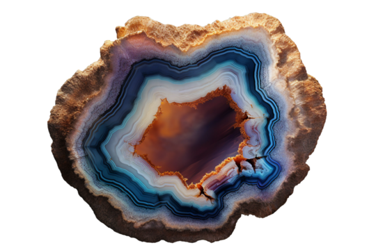 Geode. isolated object, transparent background