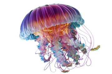 Jellyfish tank. isolated object, transparent background