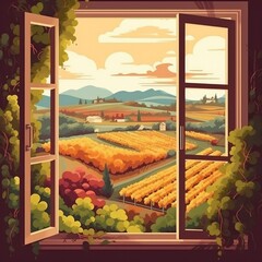 landscape with a window