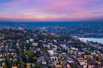 view of cityscape Seattle skyline in Seattle, Washington States,