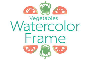 野菜のイラストを使った仕切り・飾りのデザイン。水彩風、ベクター素材。