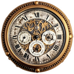 Fototapeta na wymiar Timepiece antique. isolated object, transparent background