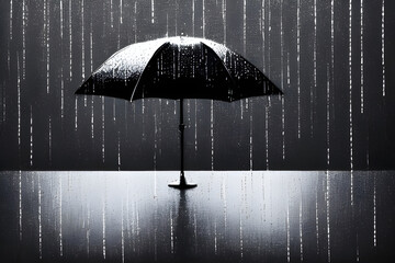 umbrella in rain, Generative AI