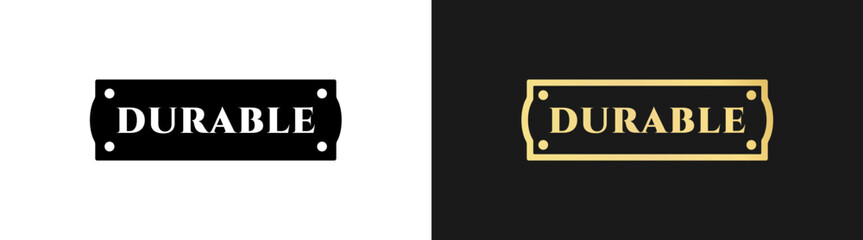 Durable label or Durable sign vector isolated in flat style. Best Durable label vector for product design element. Durable sign vector for product packaging design element.