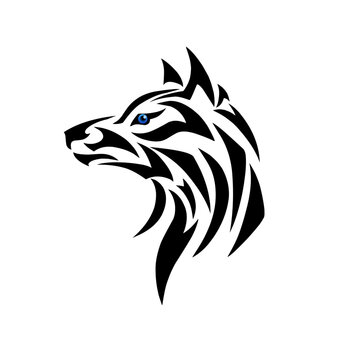 Illustration vector graphic of tribal art tatto head wolf