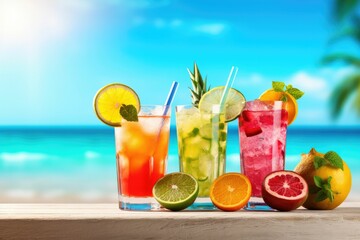 mojito cocktail on the beach