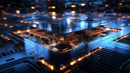 Fototapeta na wymiar Digital Fusion: Where Circuitry Meets Code